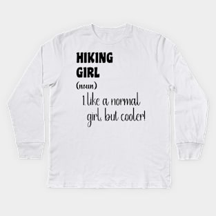 Hiking Girl Kids Long Sleeve T-Shirt